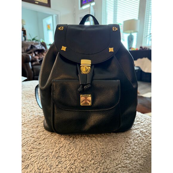 EUC MCM Leather Backpack in Black main image 4